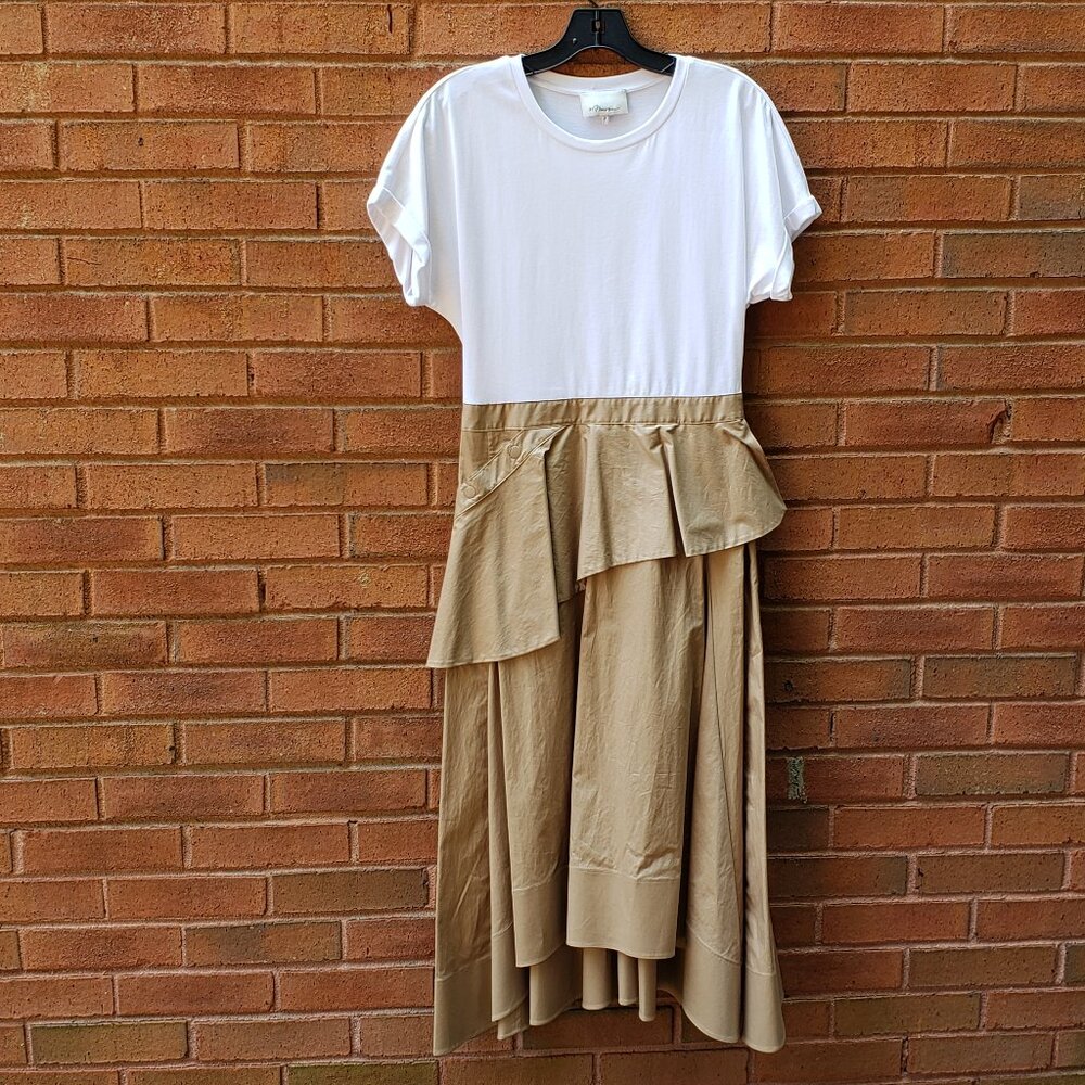 3.1 Phillip Lim White and Tan Dress